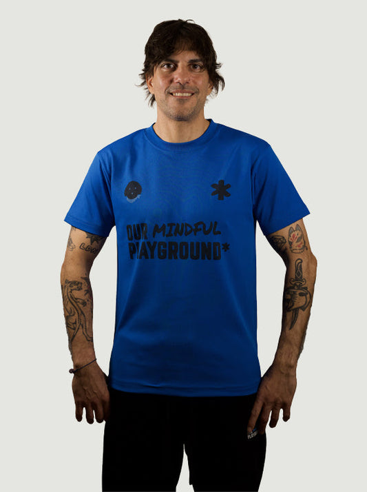 OMP YOLO PUP HYPE Dry-Fit Style Sports T-Shirt (Blue/Black)